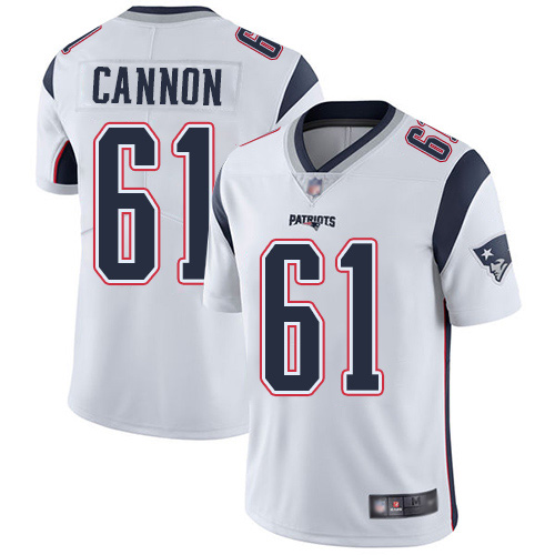 New England Patriots Football 61 Vapor Limited White Men Marcus Cannon Road NFL Jersey